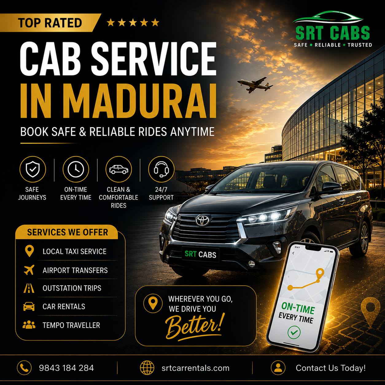 Top Rated Cab Service in Madurai: Book Safe & Reliable Rides Anytime